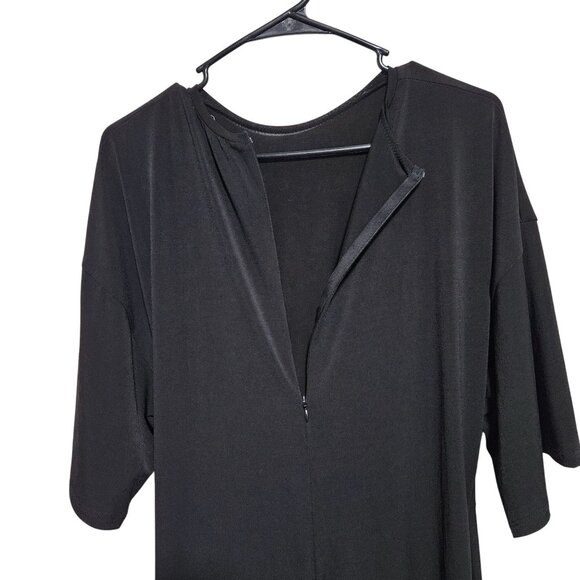 Zara Trafaluc Black Knot Front Jumpsuit Womens Size Small Half Sleeves Back Zip - Picture 5 of 7